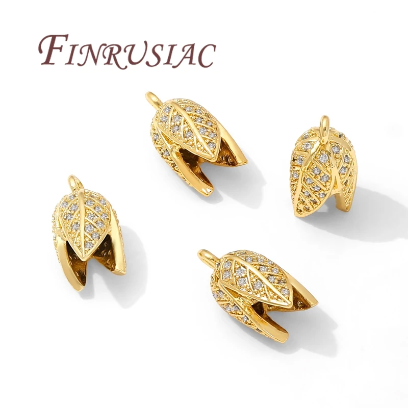 18K vergoldetes Messing mit Zirkonblumen-Anhängern für Halsketten/Ohrringe, Anhänger, Charms, Verbinder für Schmuck.