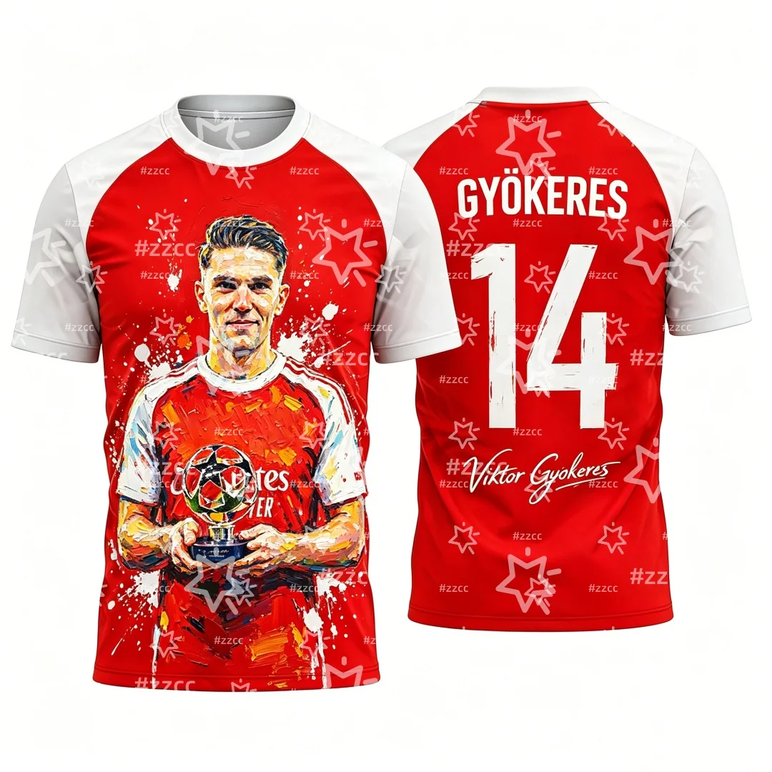 2026 Viktor Gyökeres No.14 Football Jersey Match & Training Kit Summer Sports Men's T-Shirt Children's Clothing Tee Y2k Woman