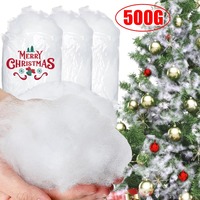 500/100G Christmas Fake Snow Cotton Artificial White Snow Fluffy Fiber Stuffing Snow Covering for Winter Christmas Tree Decor