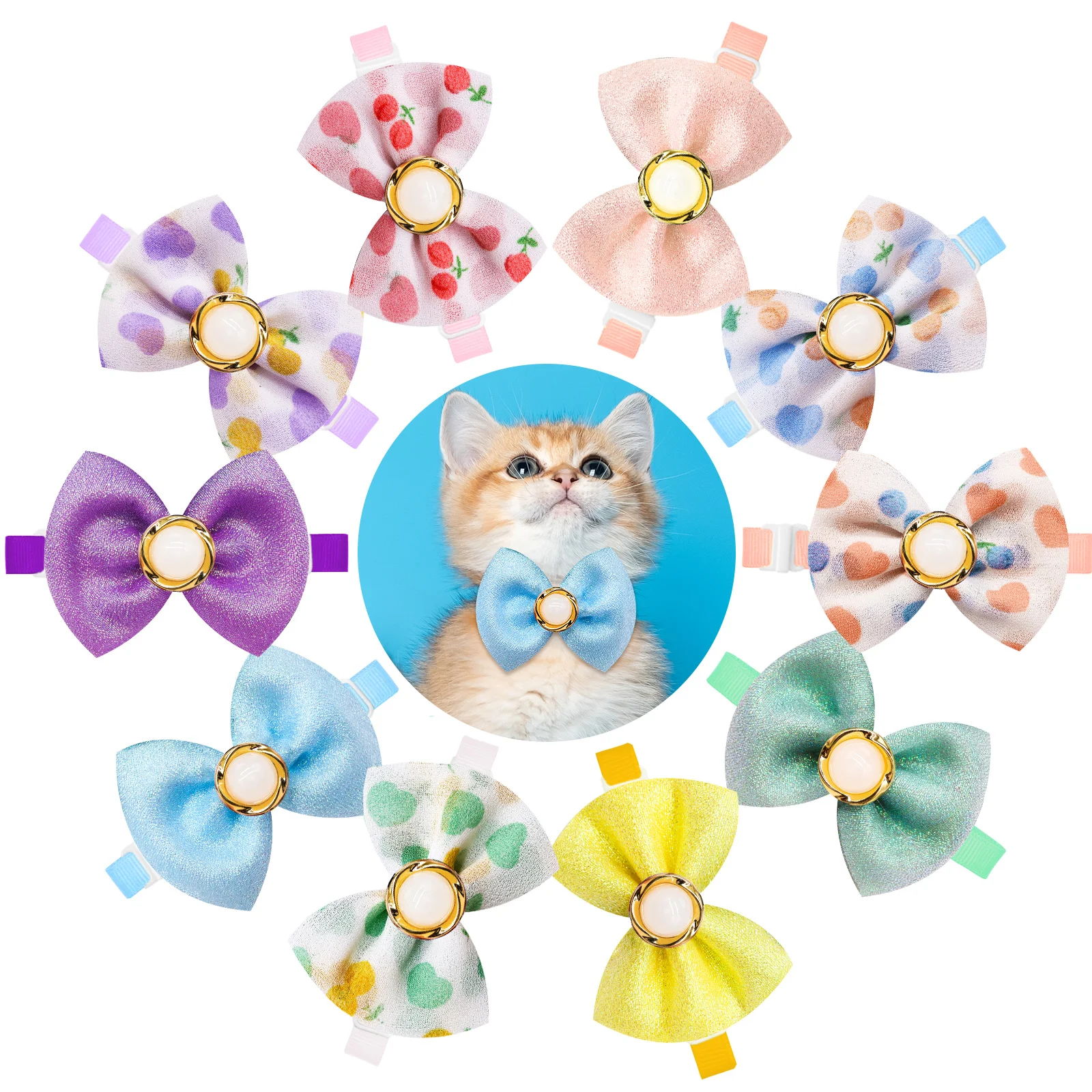 10/20PCS Dog Bowties Neckties Adjustable Luxury Pet Collars For Dogs and Cats Pet Dog Bow Ties Pet Dog Grooming Accessories