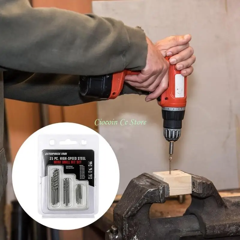 

X90F 20/25PCS Precies Mini Twist Drill Set для деревянного пластика и металлического бурения