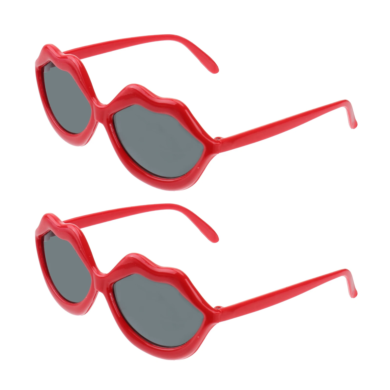 

2 pcs Red Lip Shape Funny Glasses Lightweight Comfortable Party Supplies Cosplay Masquerade Props Valentine