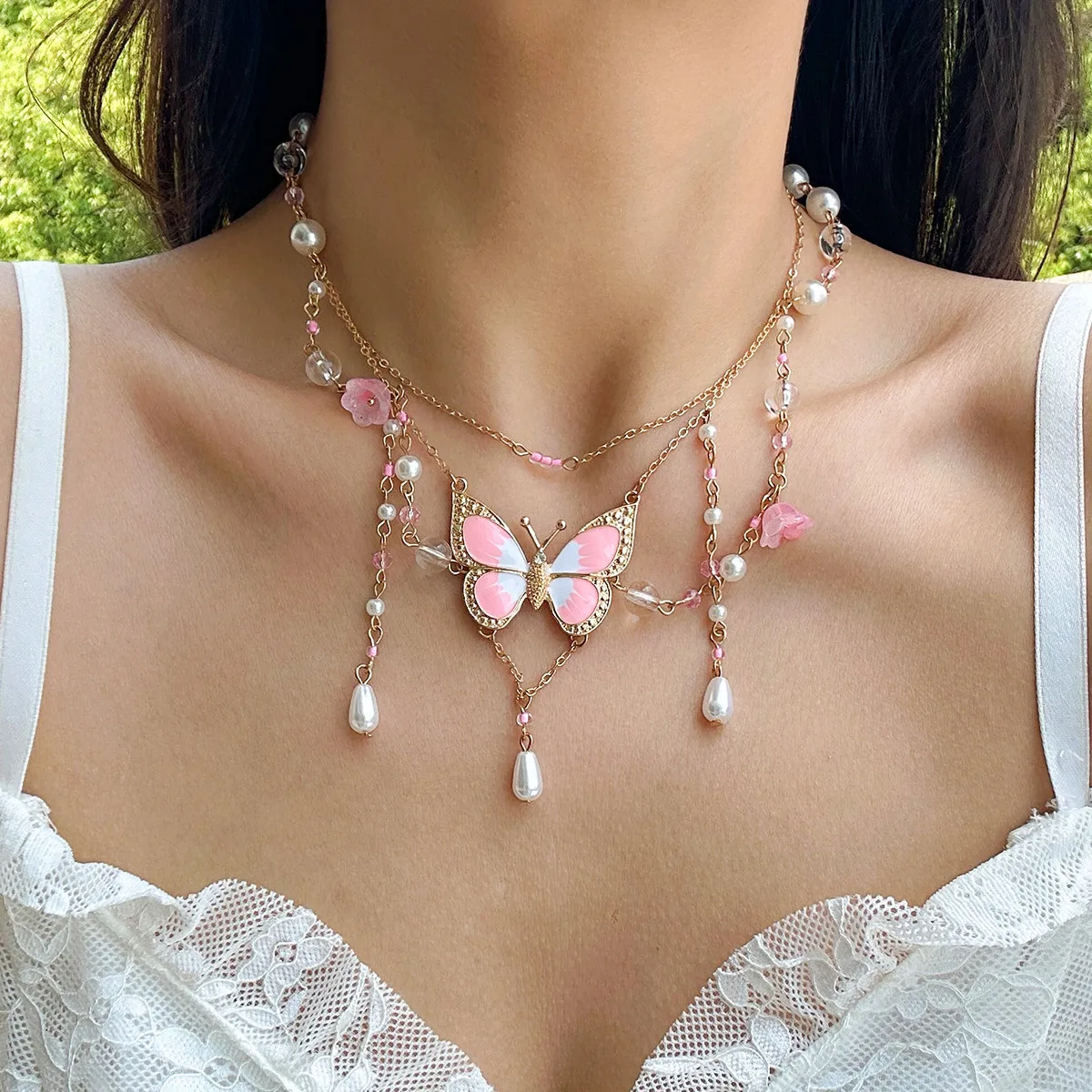 Five Pointed Star Butterfly Heart Stone Bead String Turquoise Customized Necklaces for Women Fashion Beach Party Fashion Jewelry