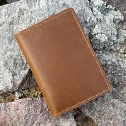 Handmade Wallet for Credit Cards Vintage Style Minimalist Leather Credit Card Holder Wallet for Men Protector Sleeve