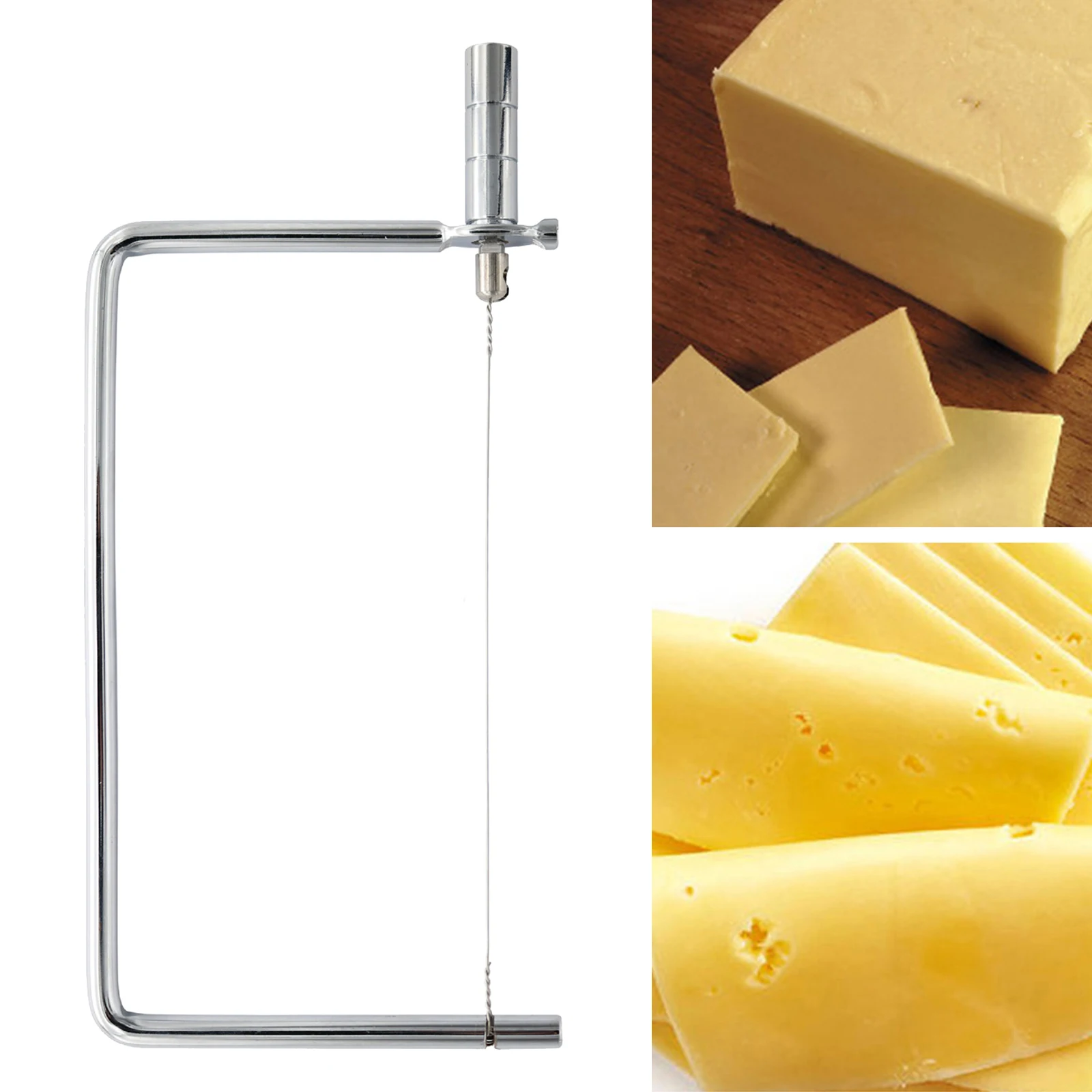 Cortador de queso profesional de corte rápido fácil de limpiar, accesorios de cocina versátiles, alambre de acero duradero