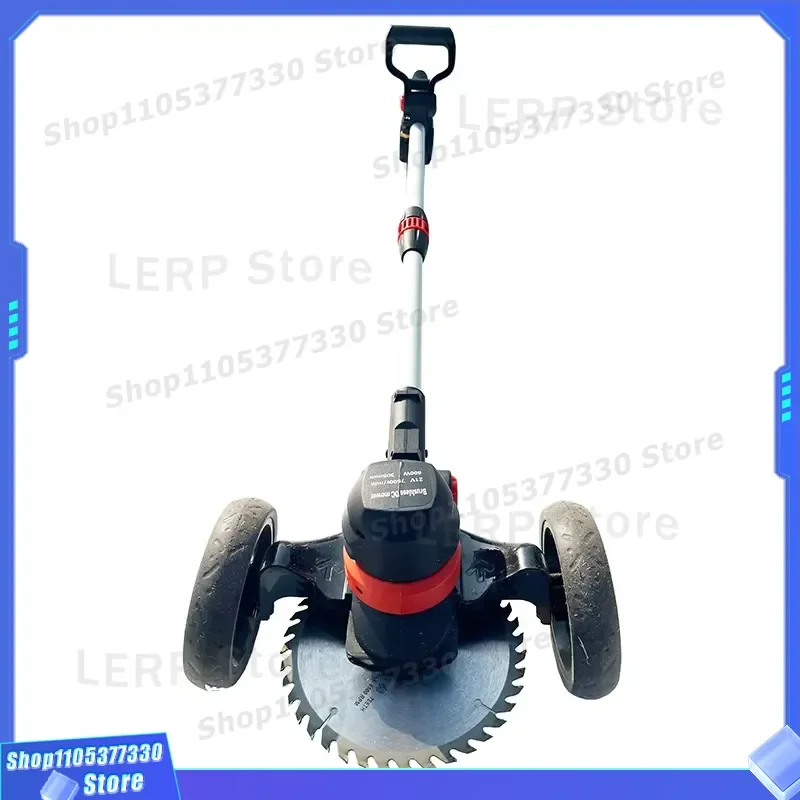 Cordless Brush Cutter Lithium Battery Powered Hand Push Grass Trimmer for Lawn Care Garden Weed Cleaning Tool Efficient