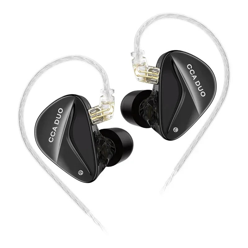 CCA DUO سماعة رأس سلكية معدنية ديناميكية مزدوجة داخل الأذن سماعات أذن HiFi Bass سماعات أذن عالية الأداء PR2 PR1 ZS10PROX