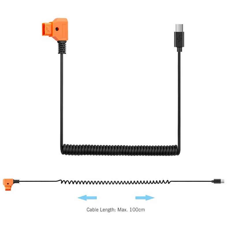 A86G-15V PD3.0 USB Type-C Male To 15V D-Tap Male Connector Power Cable For V-Mount Battery Easy To Use