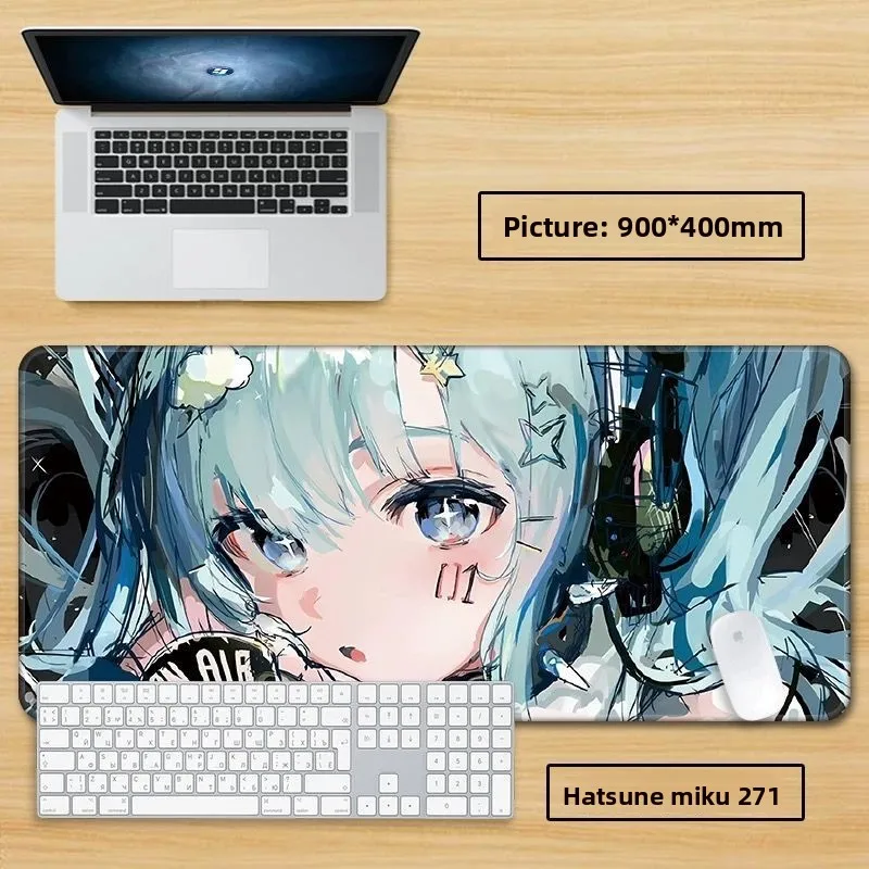 初音ミクマウスパッドキーボードマウスアニメテーブルマットラップトップゲームマウスパッド滑り止めゲームプレーヤーアクセサリー誕生日ギフト