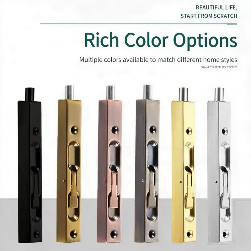 Invisible Concealed Flush Bolt, Stainless Steel Vertical Door Latch Bolt, Suitable for Fire Door, Security Door, Double Door