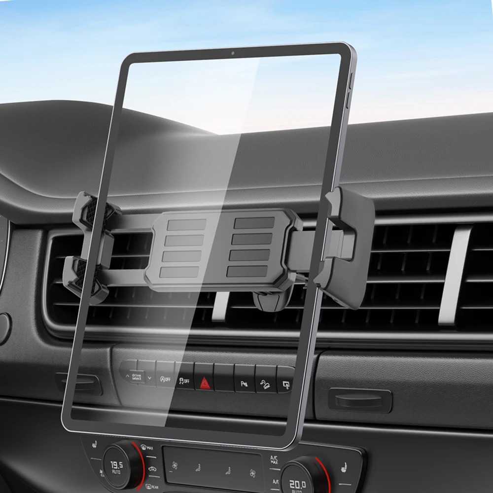 Universal Car Air Vent Tablet Stand Phone Holder Adjustable Knob & Hook for 4-14