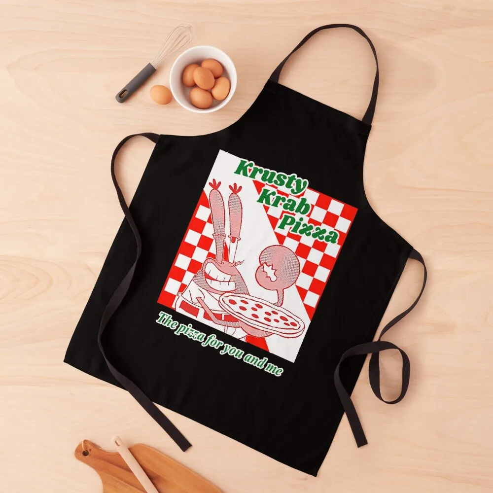 

Krusty Krab Pizza Apron Teacher Cute Kitchen Women's For Nail Stylist Apron