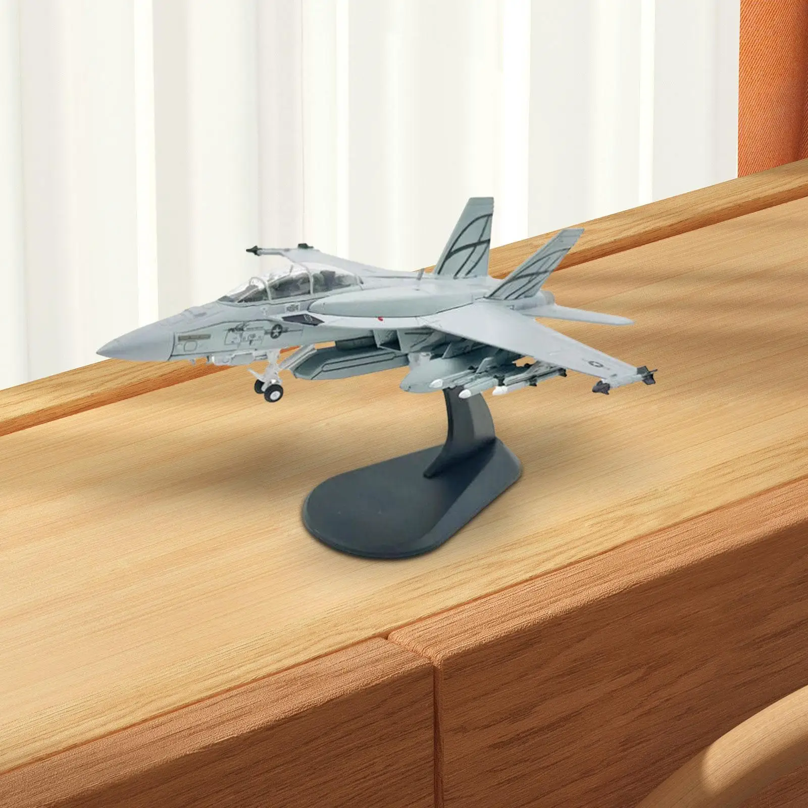 

1/100 F/A-18 Diecast Plane Model Collectibles with Stand Metal Alloy Fighter Model Aircraft for Desktop Shelf Table Bedroom Home