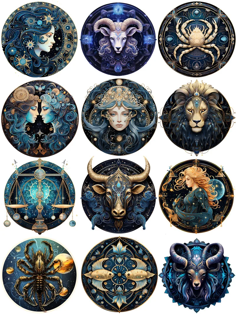 Twelve constellations Stickers Crafts And Scrapbooking stickers kids toys book Decorative sticker DIY Stationery