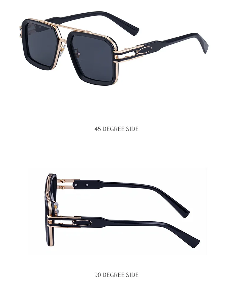 Übergroße Steampunk Quadratische Sonnenbrille für Herren, Luxusmarke 2026, Vintage Outdoor-Fahrsonnenbrille, Trendige Doppelbrücken-Sonnenbrille – Detail 9