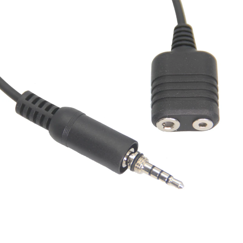 Cocok untuk Yaesu EVX-S24 VX7R 6R VX127 adaptor kabel konversi walkie talkie ke headphone K, K-head, dan mikrofon genggam