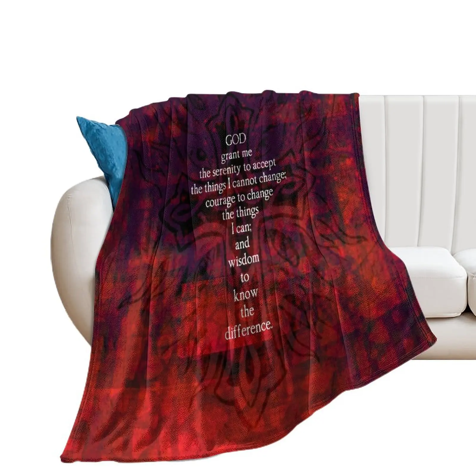 

Serenity Prayer Inspirational Quote With Beautiful Christian Art Throw Blanket for sofa Soft Beautifuls Luxury Blankets