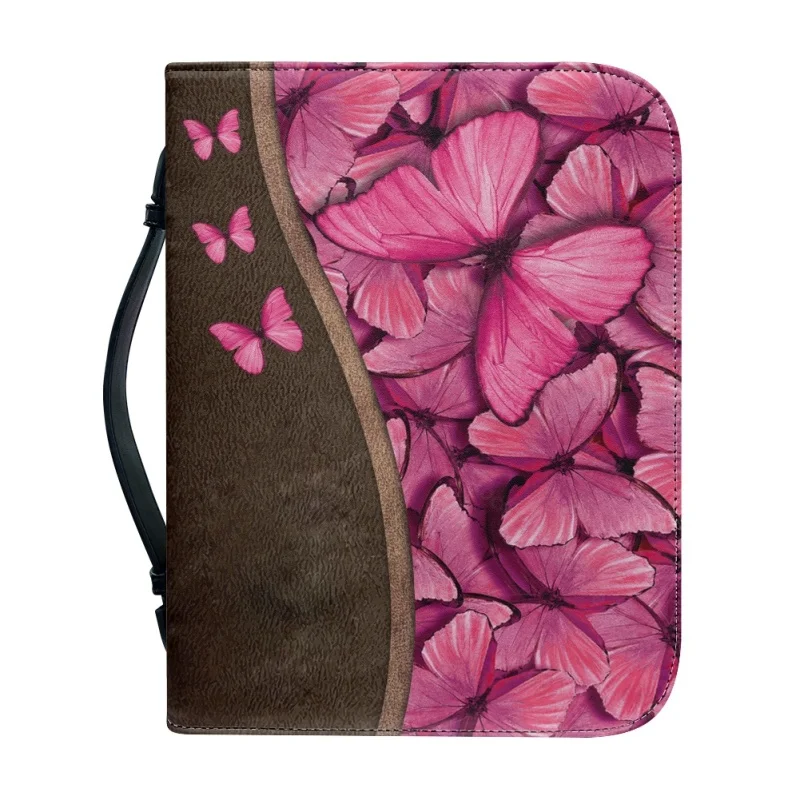 Weg Hersteller Wunder Arbeiter Schmetterling personal isierte Bibel Cover Druck Leder Bibel Tasche Frauen Kreuz Design Frauen Handtasche Buch