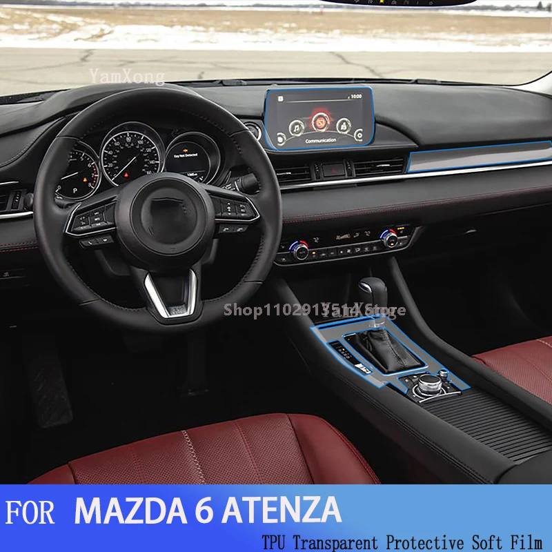 

For MAZDA 6 ATENZA (2017-2019) Car Interior Center Console Transparent TPU Protective Anti-scratch Repair Film Accessories