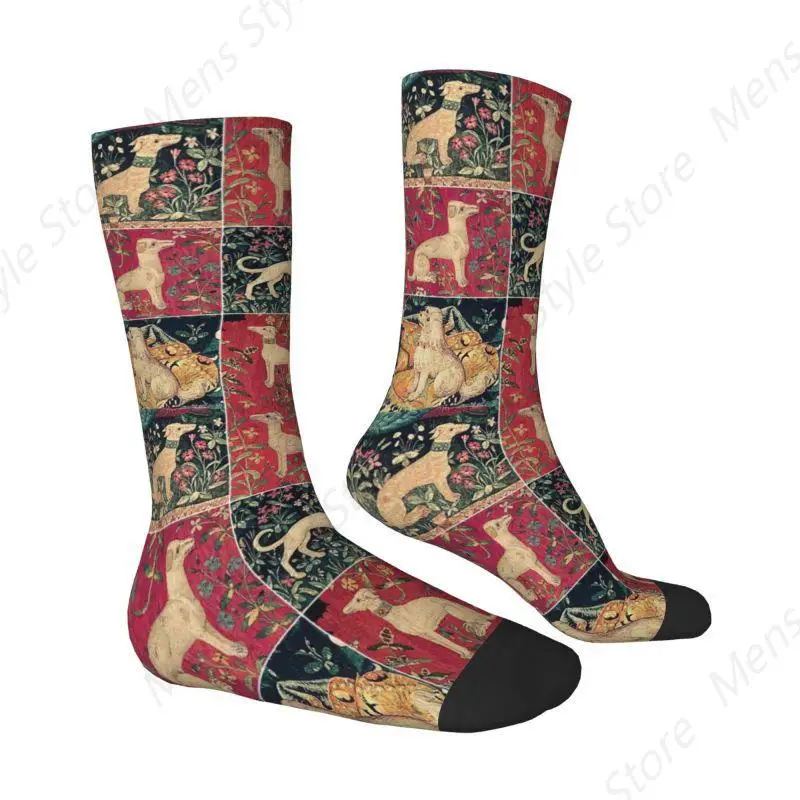 Medieval Greyhound Men Women Crew Socks Unisex Funny Whippet Sighthound Dog Spring Summer Autumn Winter Dress Socks