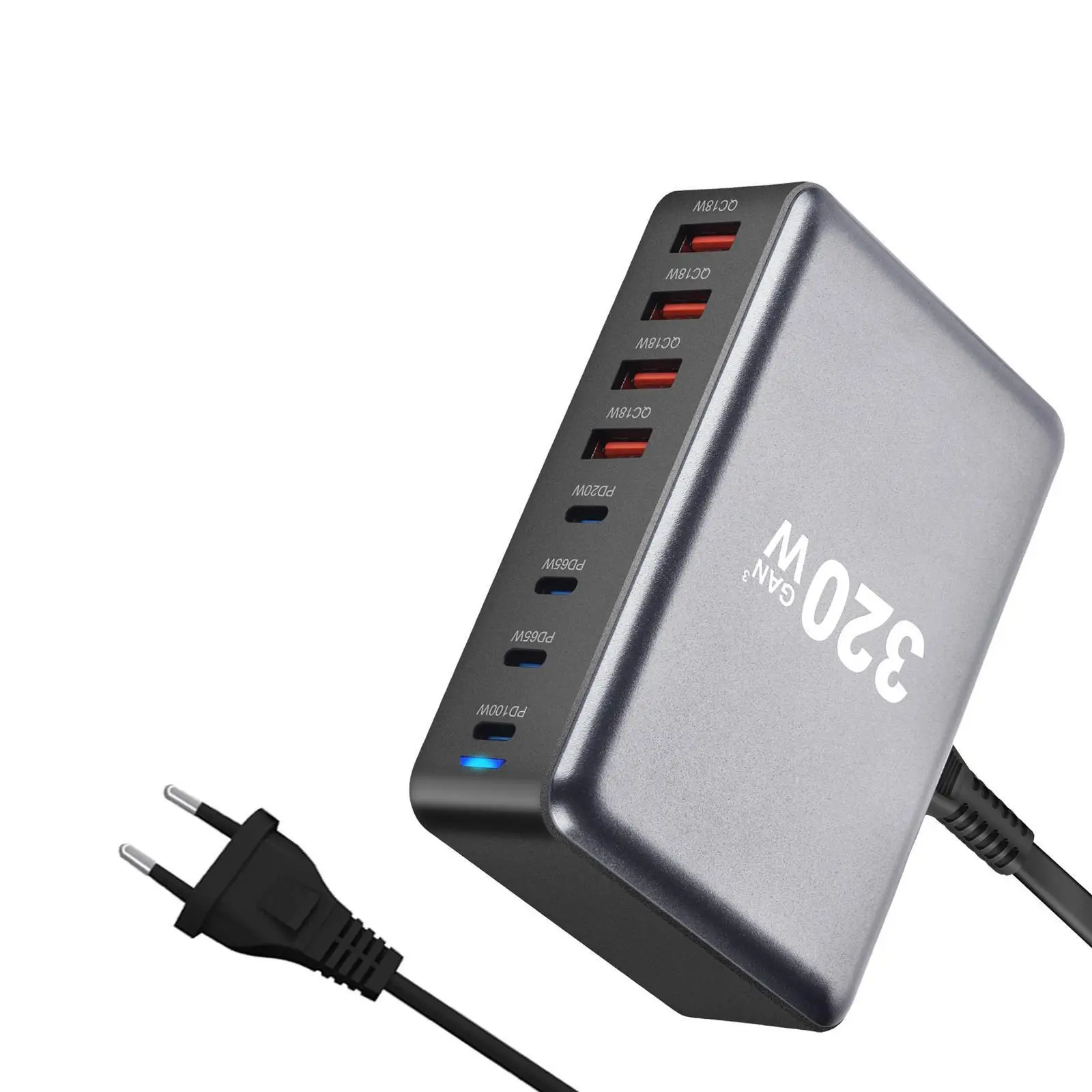 

320 Вт 8-портовое зарядное устройство для компьютера, настольная зарядная станция для дома в отеле