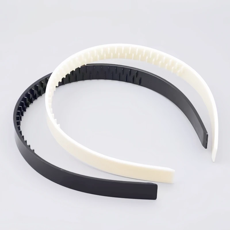 3 sztuki 10mm/15mm biały czarny ABS plastikowe opaski z zębami antypoślizgowe opaski do włosów dla kobiet DIY do włosów obręcze akcesoria do włosów