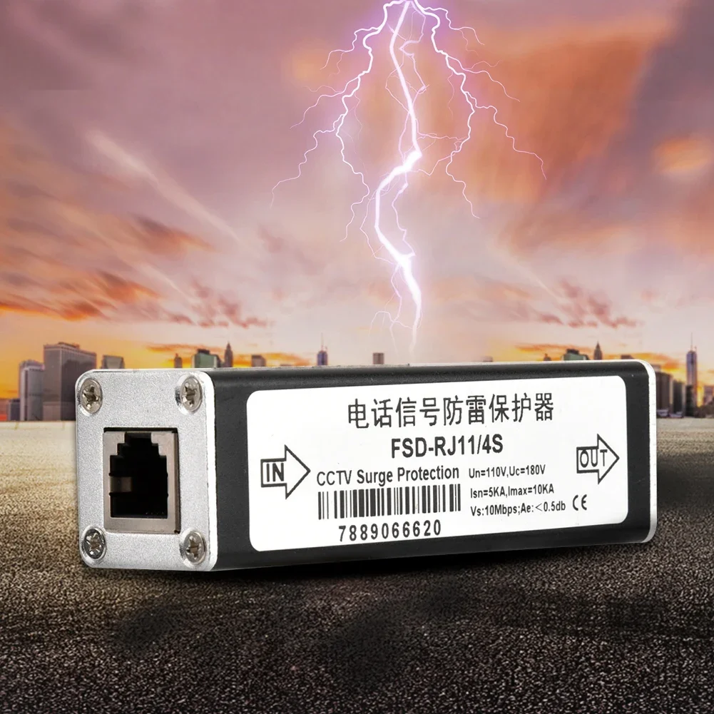 Telephone Signal Lightning Protector RJ11 Telephone Fax Surge Protector Lighting Arrester Protection Device