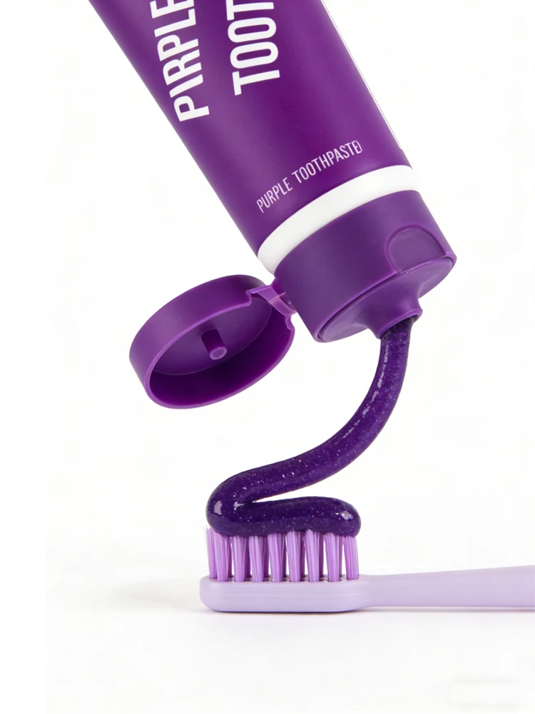 

Purple Toothpaste, Deep Cleaning, Teeth Whitening Toothpaste Make Teeth More Shiny, Fresh Breath, Suitable For Home Use
