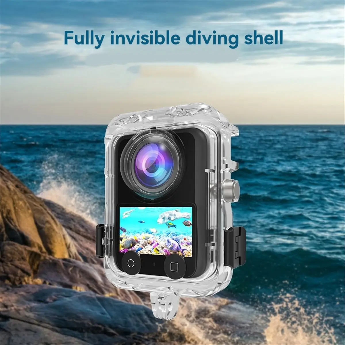 For OMSO360 Waterproof Case 50M Underwater Diving Housing for Action Camera Protective Shell