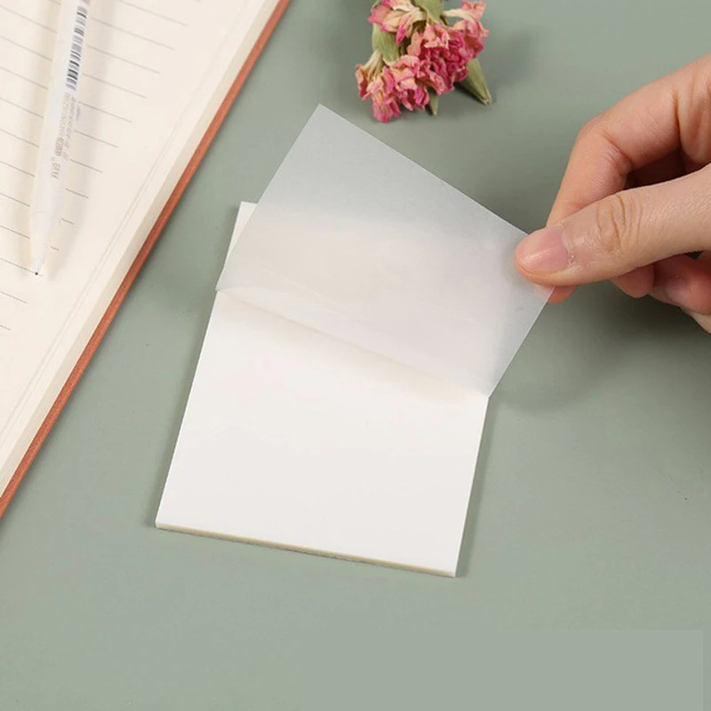 Transparent Sticky Notes 50 sheets 6 Colours 75*75mm Pad Bookmark Marker Memo Sticker Paper Office School Supplies