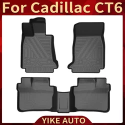 For Cadillac CT6 2016-2022 Auto Car Floor Mats All-Weather TPE Foot Mats Odorless Pad Waterproof Tray Mat Interior Accessories