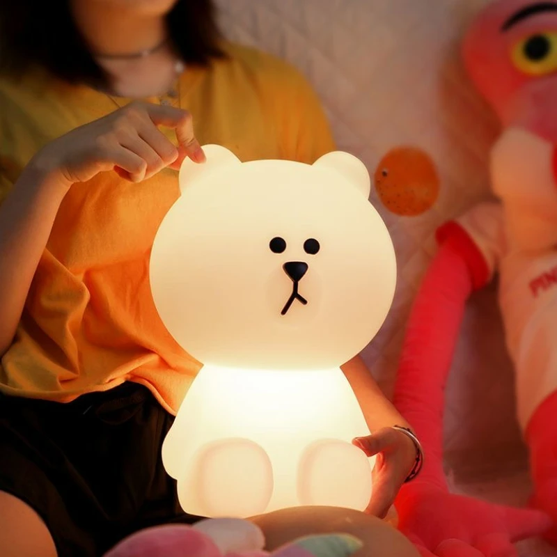 LED Cute 30CM Bear Mood Light Night Lamp Children\'s Bedroom Bedside Lights LED Table Light Living Room Floor Light Birthday Gift