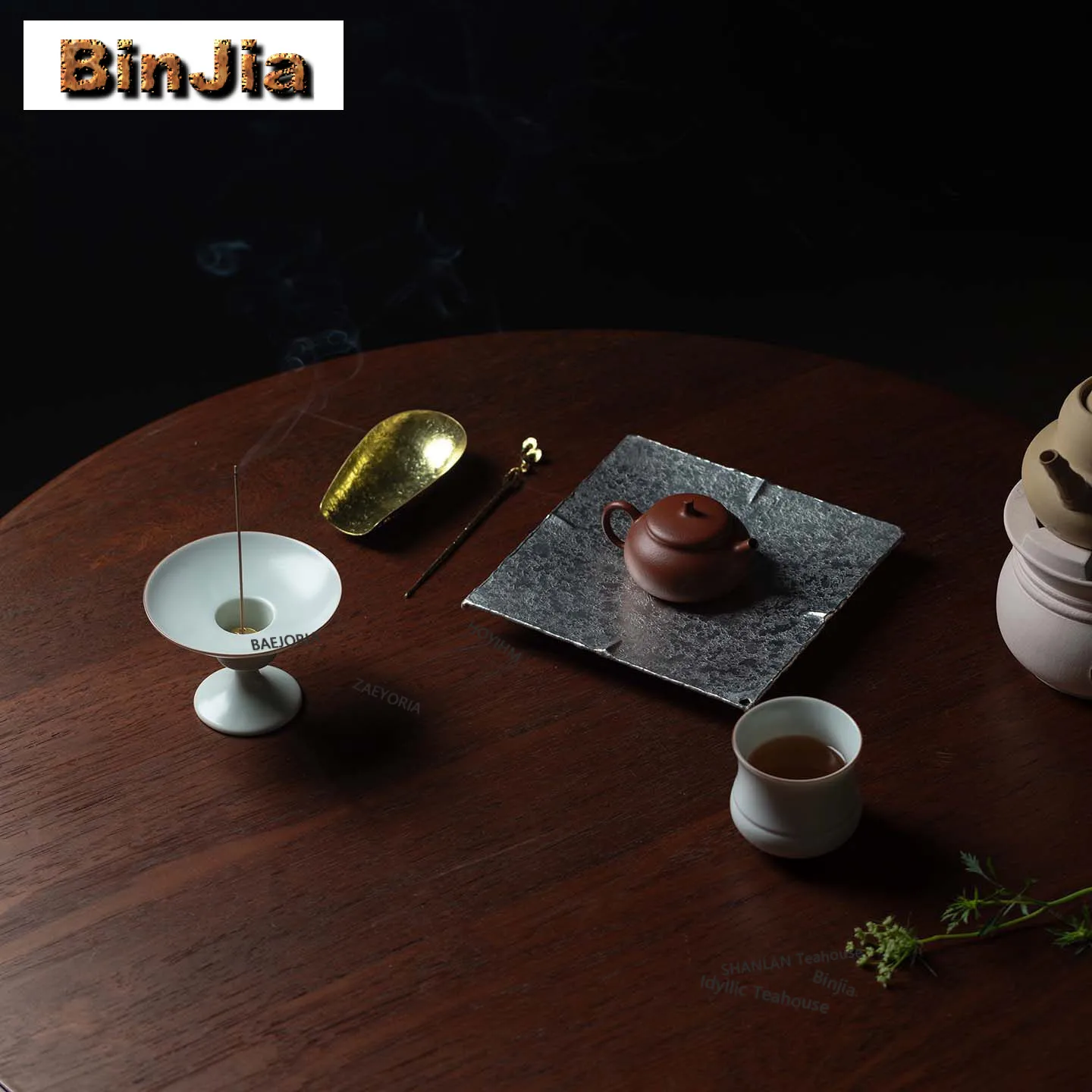 Misty Blue Incense Holder Diffuser Incense Burners Meditation Scented Aromatic Candles Censer Chinese Tea Set Accessories Craft