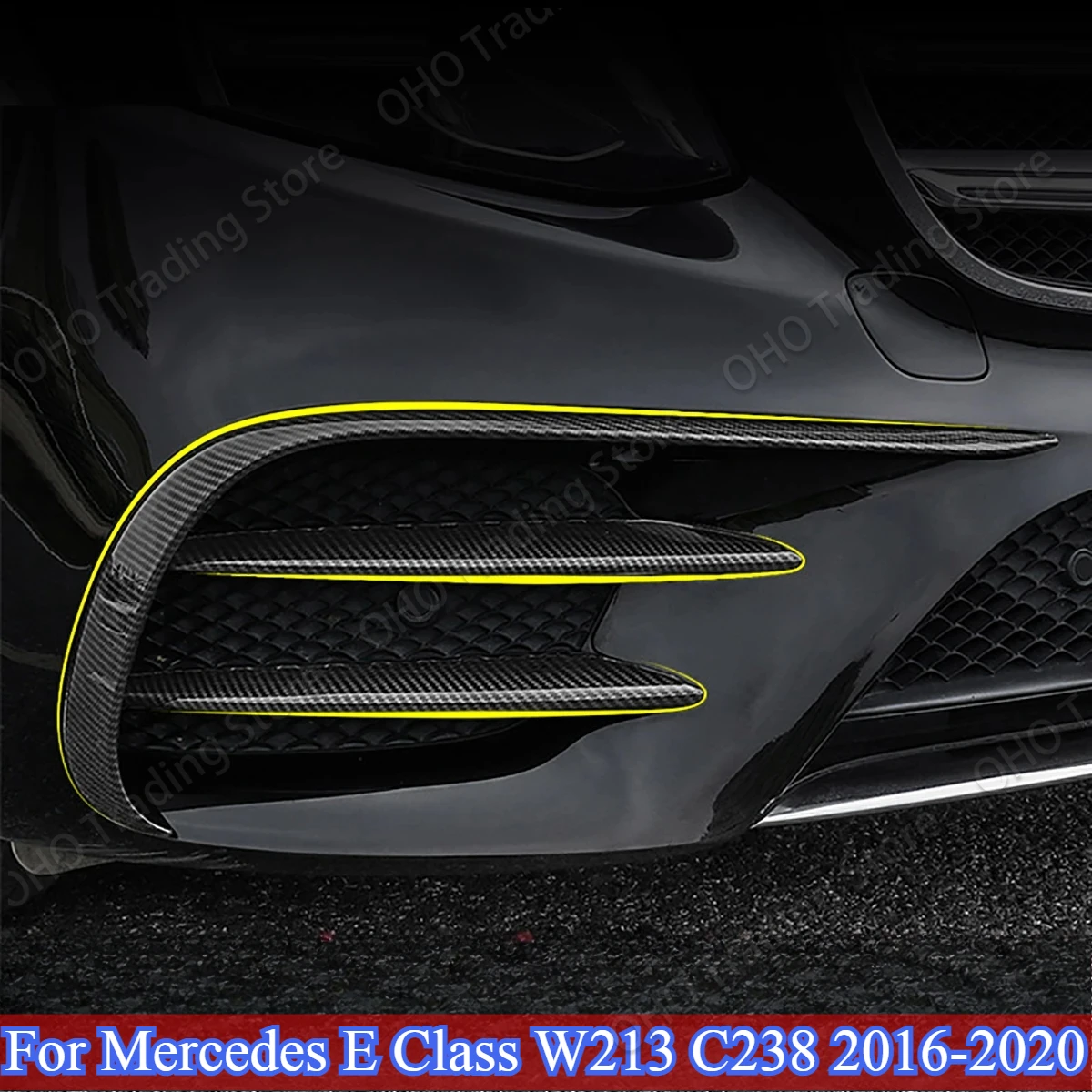 Car Front Bumper Splitter Side Canards Cover For Mercedes E Class W213 C238 E200 E220 E300 E350 E400 E43 2016-2020 Body Kits