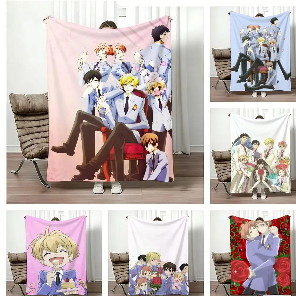 Animation O-Ouran High School Host Club Throw Lightweight 240g Flannel Blanket Soft Skin-friendly for Summer Cooling
