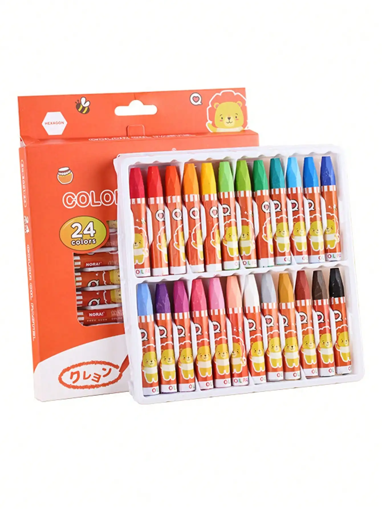 12/18/24/36-Piece Children's Cartoon Smooth Colored Crayon Set—Early Education Coloring and Doodling for Kindergarten Children, Exclusive Back-To-School Gift for Students