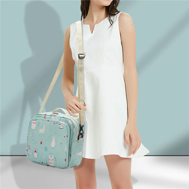 Diaper Bag Women Shoulder Bag Multifunctional Large Capacity Cartoon Print Mommy Bag for Hospital Delivery Travel