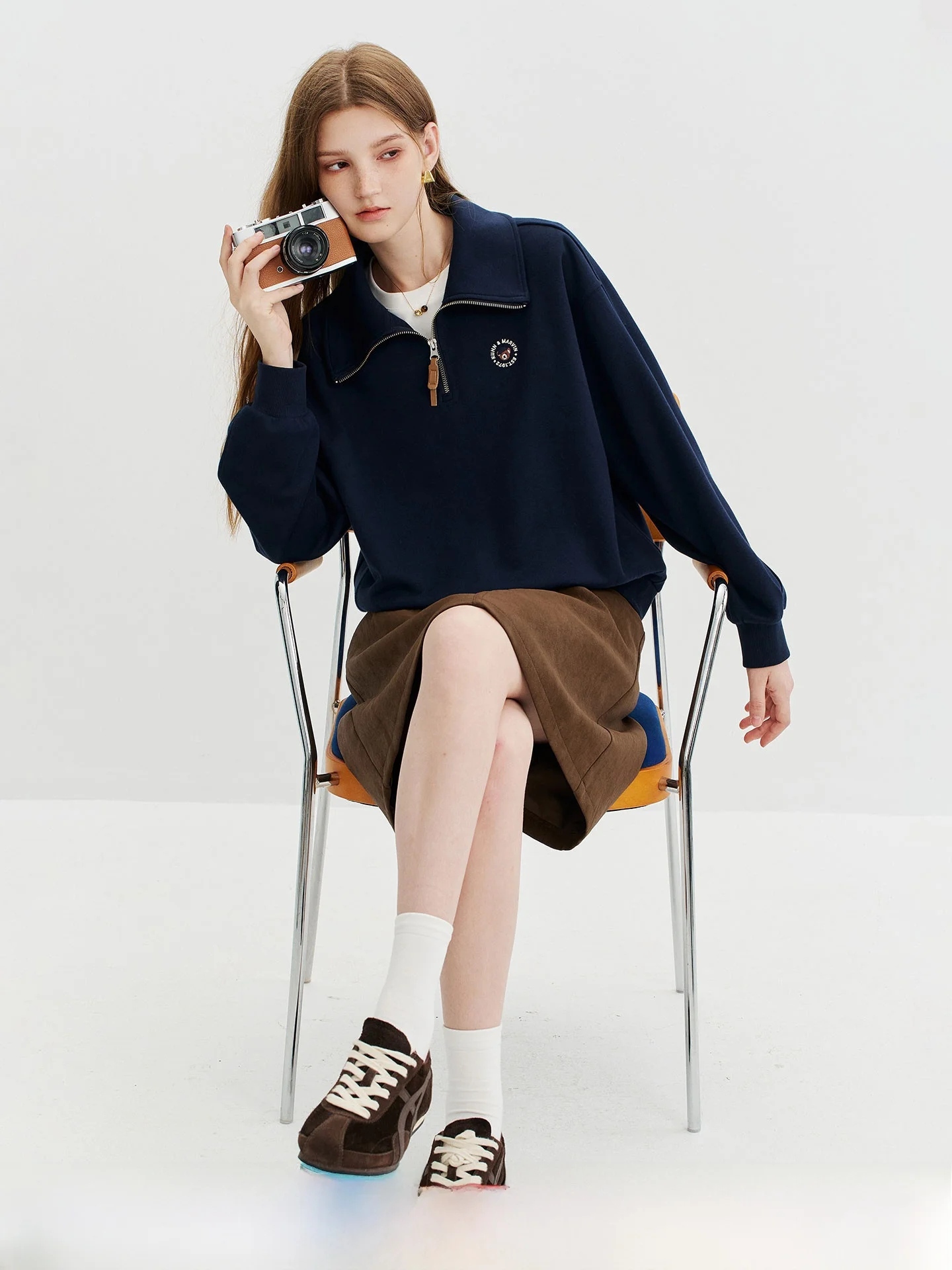 Loose Fit Zipper Long Sleeve Hoodie Women's Fashion Casual Wear Korean Style Breathable Comfortable Bear Pattern Sweatshirt