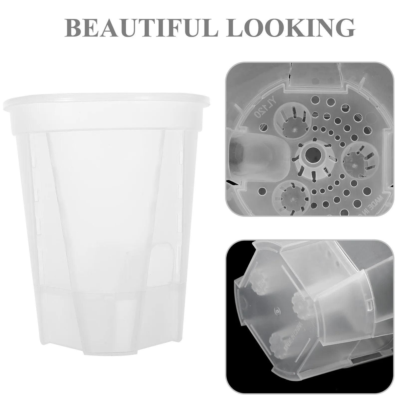 5Pcs Self Watering Flower Pot Modern Simple Design Indoor Outdoor Planter for Succulents Orchids Home Office Balcony Garden