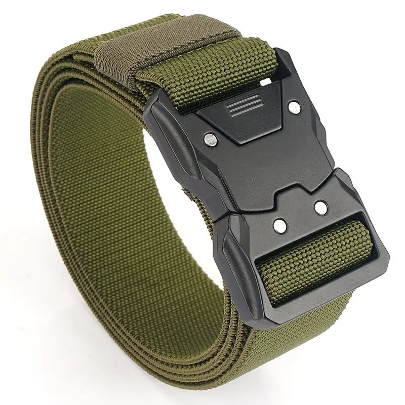 Genuine Tactical Belt Quick Buckle Release Outdoor Military Metal Belts Casual Outdoor Nylon Canvas Training Belt for Men Women