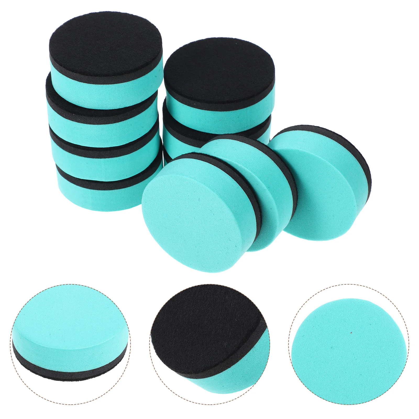 10 Pcs Whiteboard Eraser Cleaner Chalkboard Dry Marker Mini Magnetic Erasers for Round