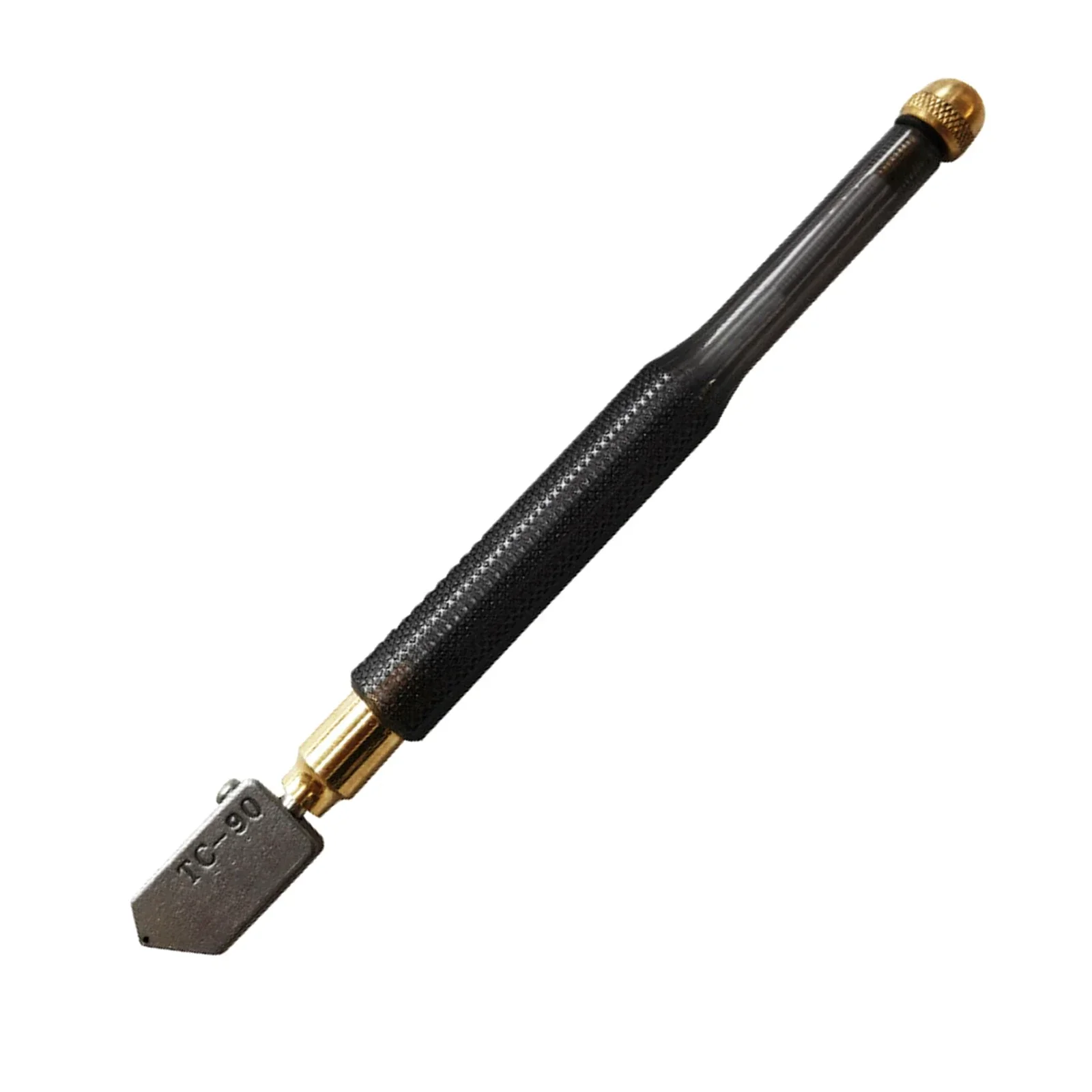 TC-90 Glass Cutter with Diamond Cutter Head Steel Blade 2-8mm Cutting Range Self-Oiling Anti-Skid Handle for Manual Tool Cutting
