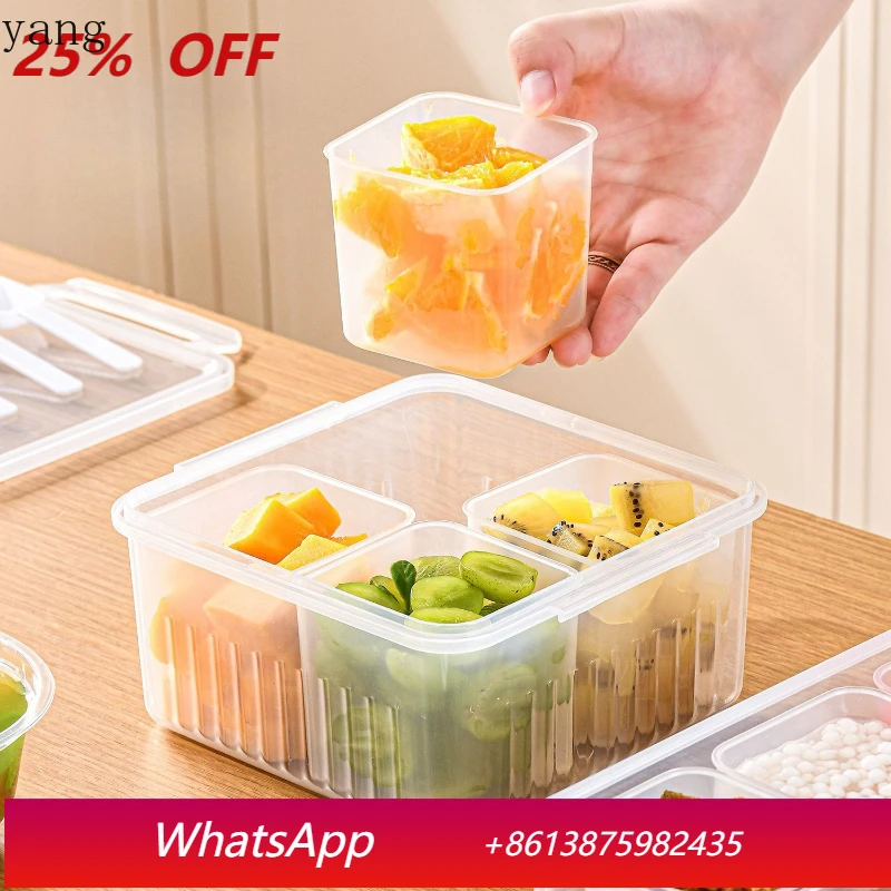 

LMM transparent food storage with lid household separate small material ice powder box