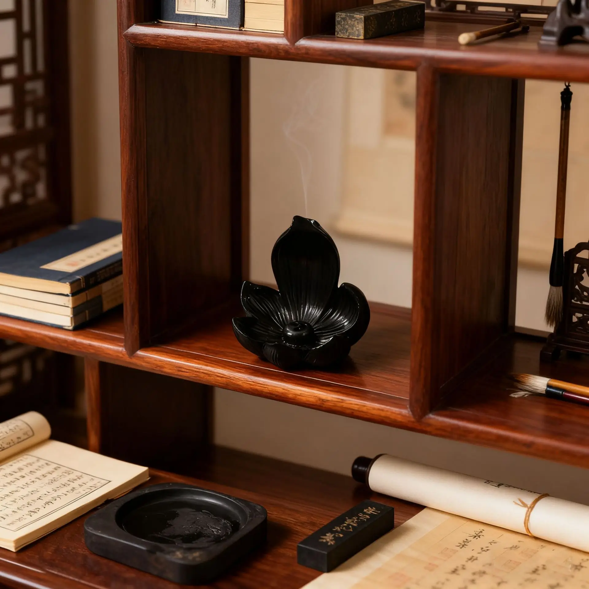 الراتنج مبخرة عصا حامل البوذية لوتس خط البخور لوحة خشب الصندل لفائف قاعدة المعابد اليوغا استوديوهات ديكور المنزل