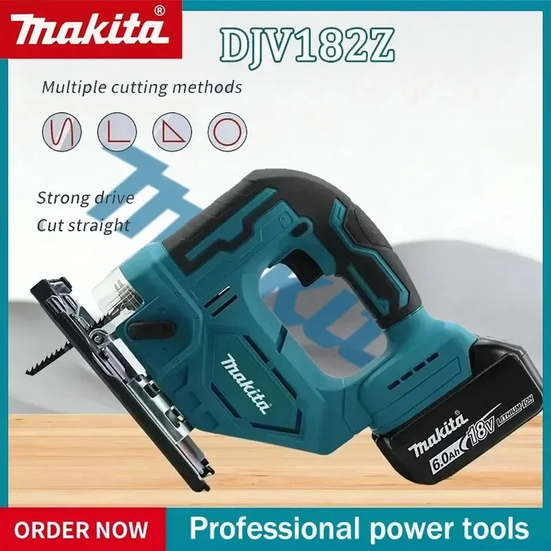 

Аккумуляторный бесщеточный лобзик Makita DJV182Z 340 Вт с рукояткой-тубусом, портативный электроинструмент для плотников