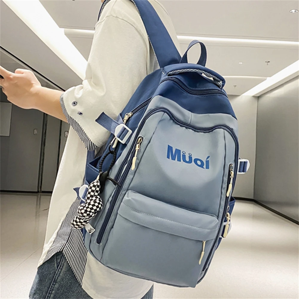 New Nylon Female Fashion High Capacity Waterproof College Backpack Trendy Women Laptop School Bags Cute Girl Travel Book Bag Sac