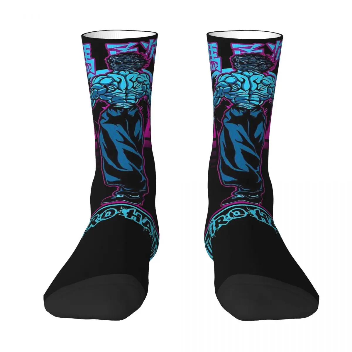 Calcetines con estampado 3D para hombre y mujer, medias cómodas Unisex, ideales para las cuatro estaciones, Baki Hanma The Grappler