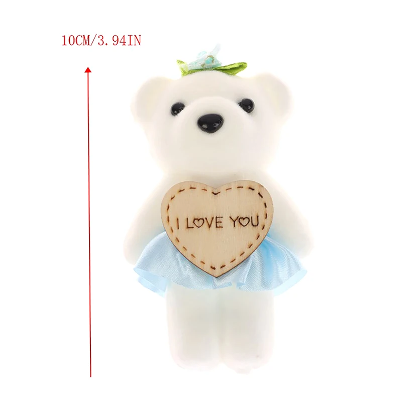 Pequeno Amor Bear Bouquet, Casal Urso Embalagem De Presente, Presente De Casamento, Presente De Aniversário, 10cm, 10Pcs