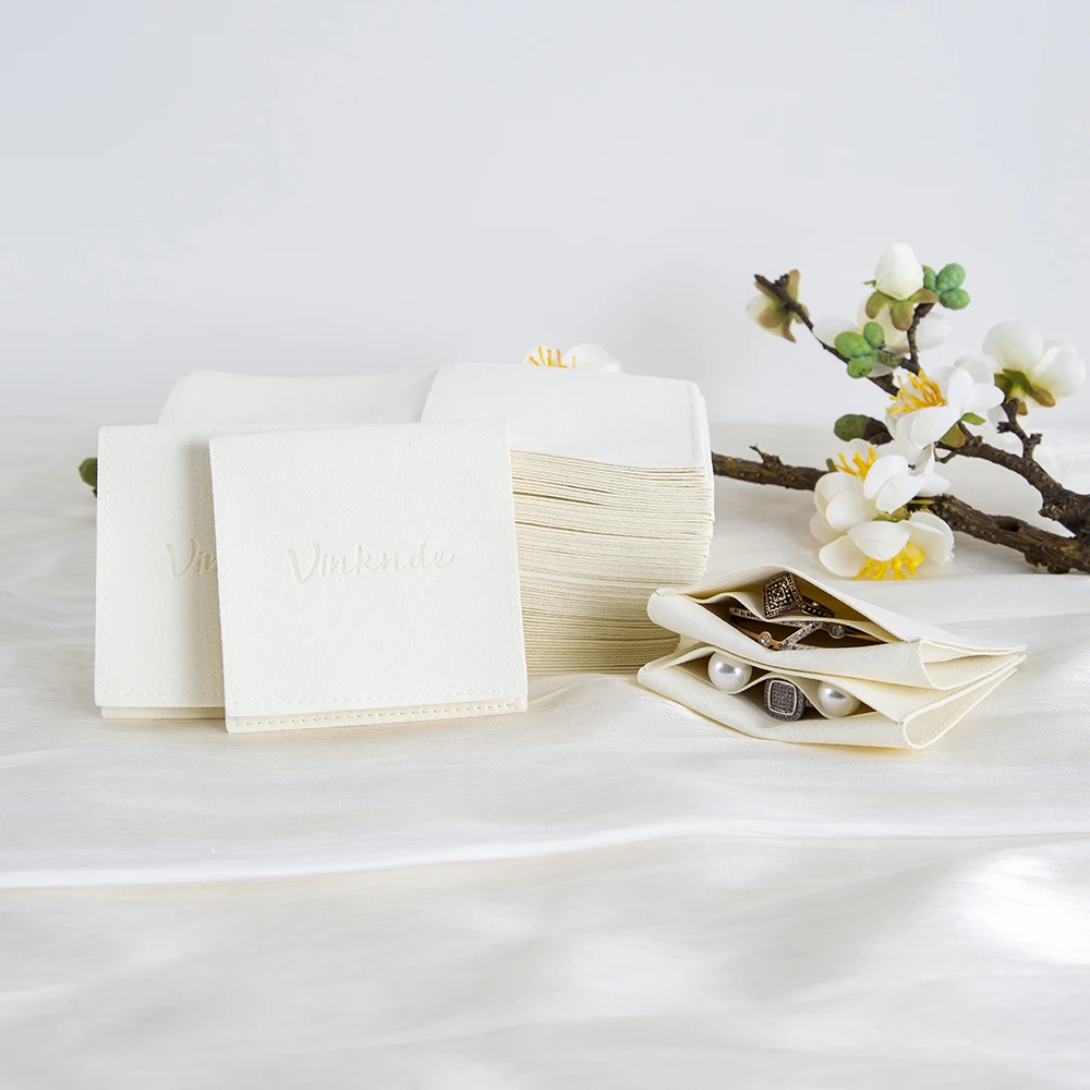 

13x13 см простой пыль бежевый ювелирные серьги мешочки на заказ из микрофибры бархатное кольцо с кристаллами расческа брошь подарочная упаковка конверт мешочек