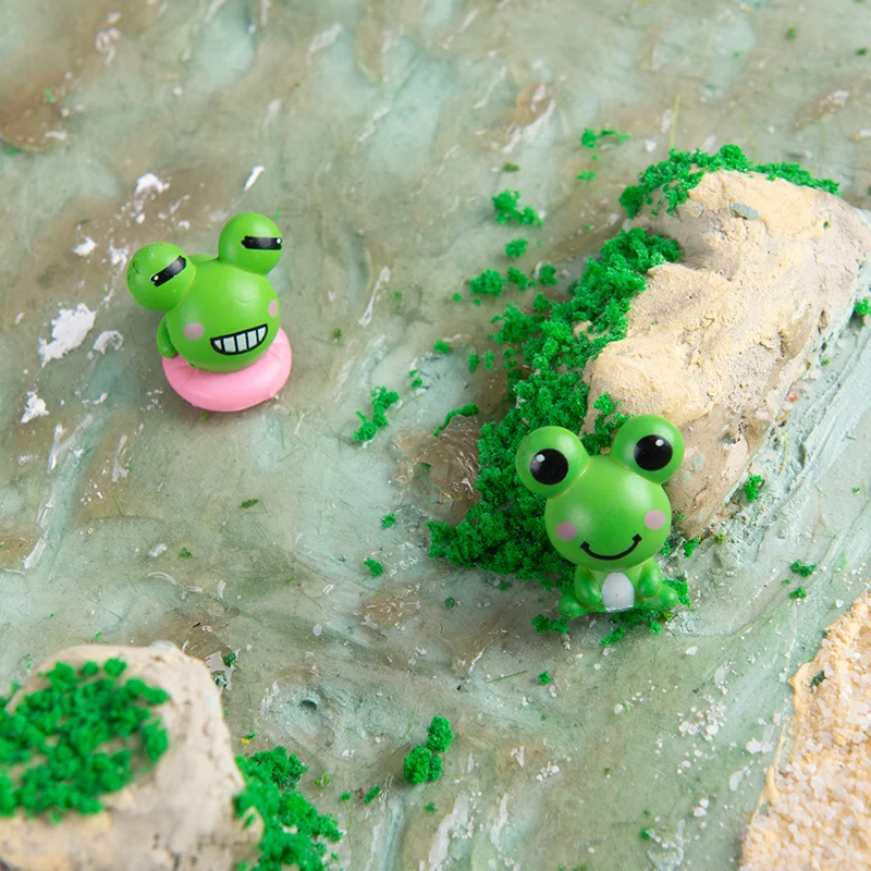 5pcs Miniature Resin Zoo Animal Figurines Set - Rabbit Panda Owl Dolphin Frog - Outdoor Scenery Dolls Dog Puppy Craft Toy Gift